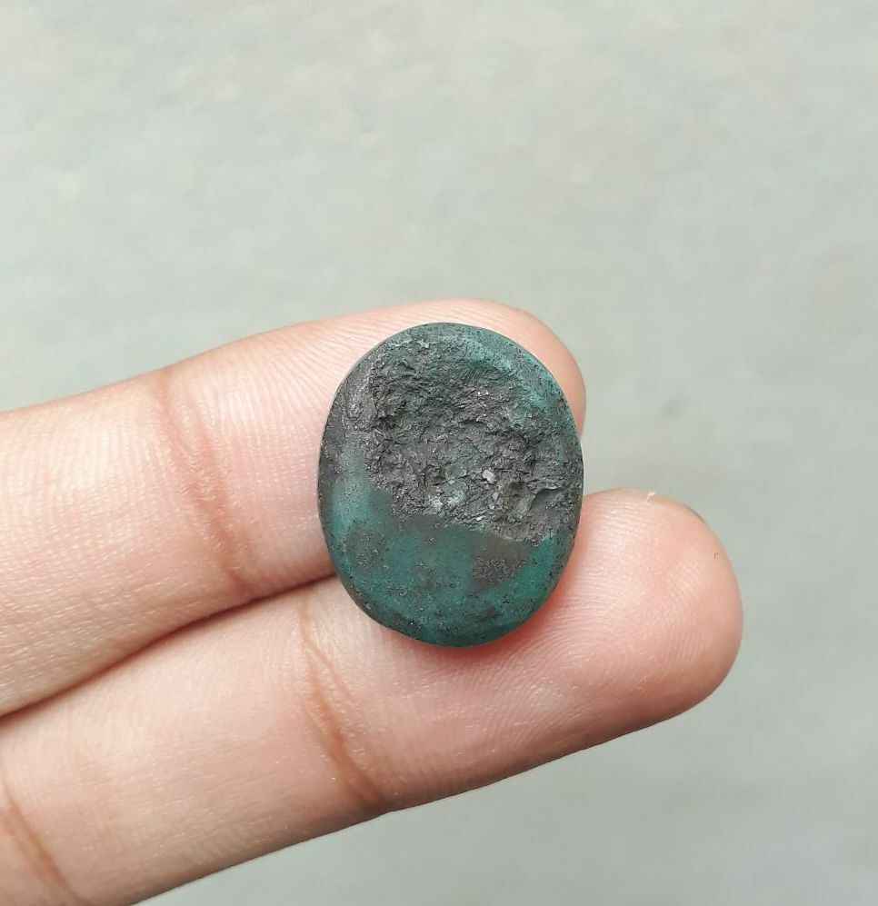 Natural Turquoise with Pyrite - green Matrix Turquoise - Shajri Feroza- 17ct-16x20mm