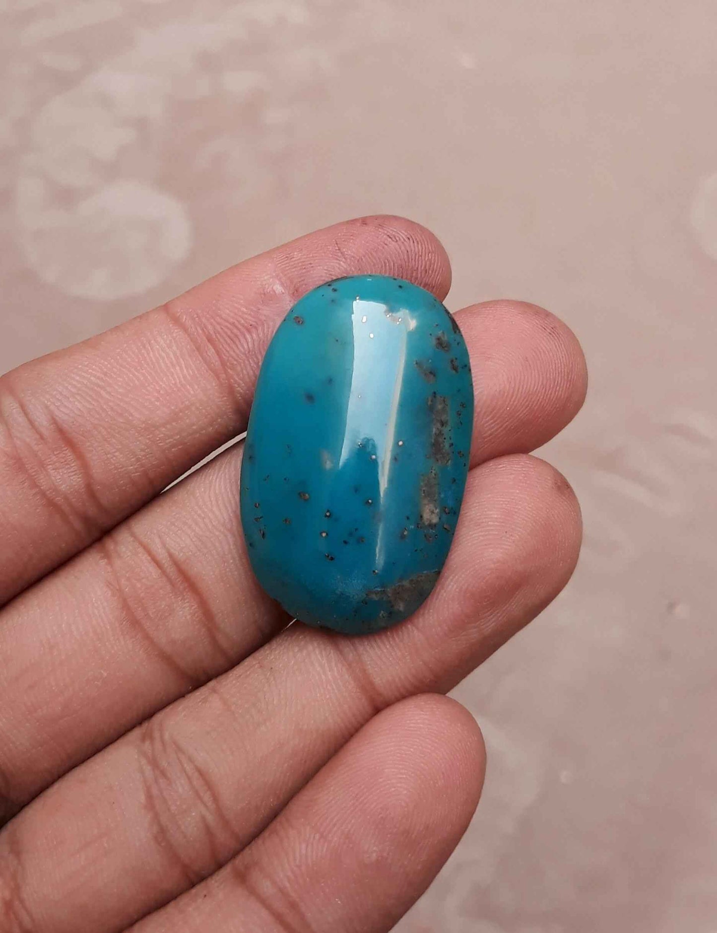 Natural Turquoise with Pyrite - Blue Matrix Turquoise - Shajri Feroza-36ct-36x22mm