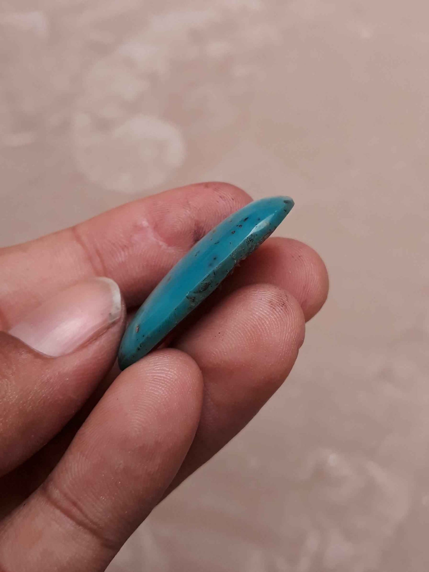 Natural Turquoise with Pyrite - Blue Matrix Turquoise - Shajri Feroza-36ct-36x22mm