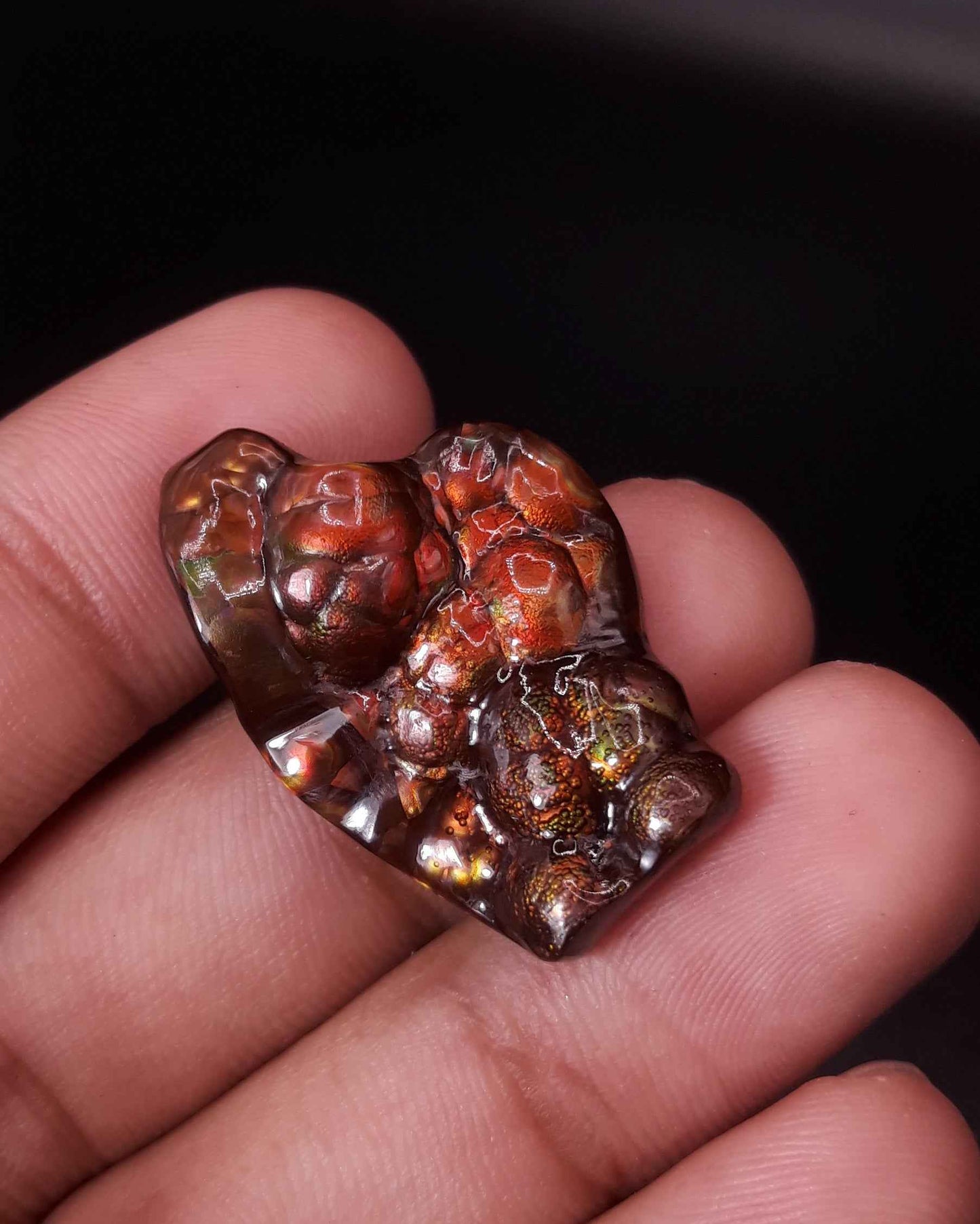 31ct Big Size Rare Mexican Fire Agate, Bubbly - Collector Gemstone, Dimension 31x21mm