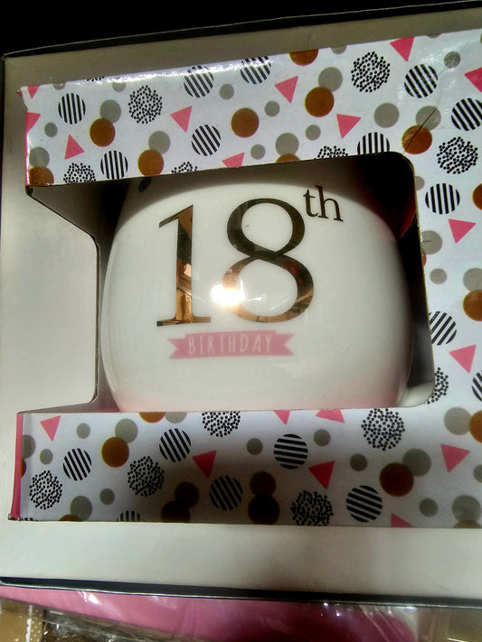 18th birthday boxed mug