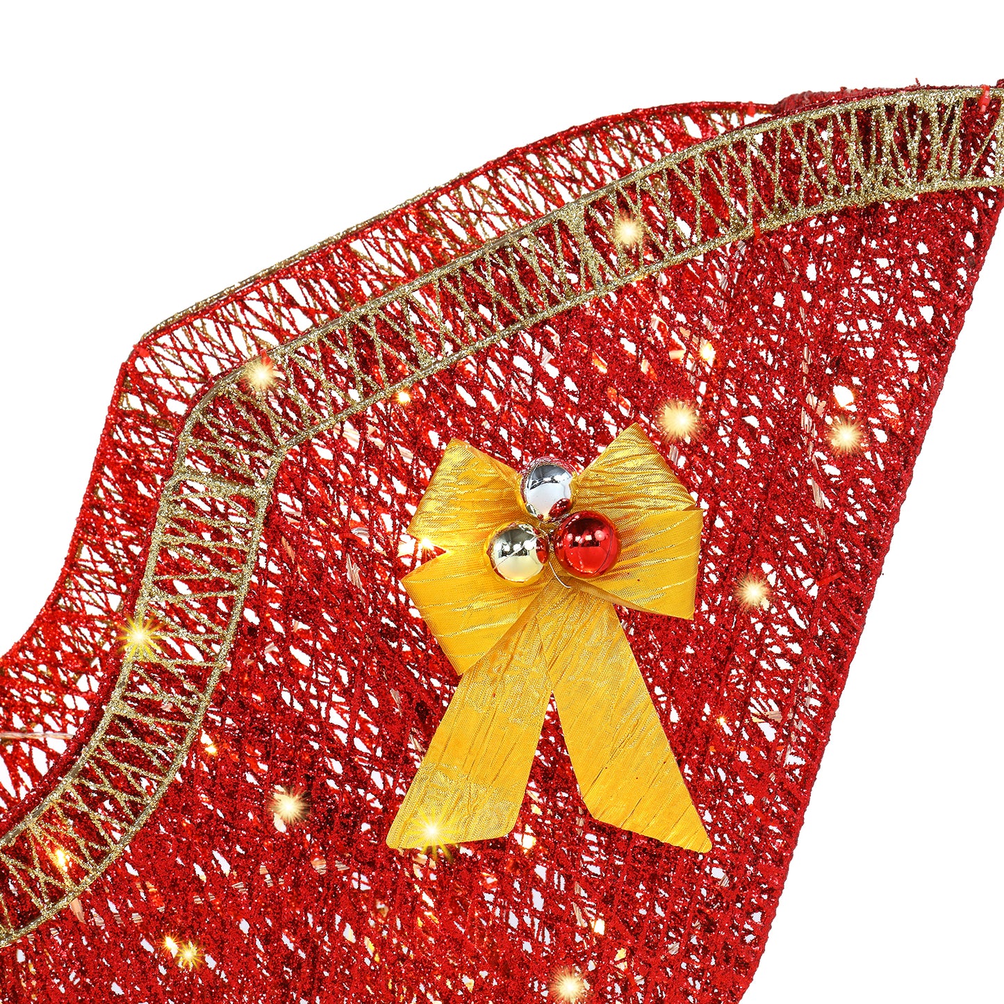 74*20*120cm 30.00V 3.60W Golden Elk Deer Sled Iron Frame Cotton Thread Green Onion Powder Courtyard Elk Decoration