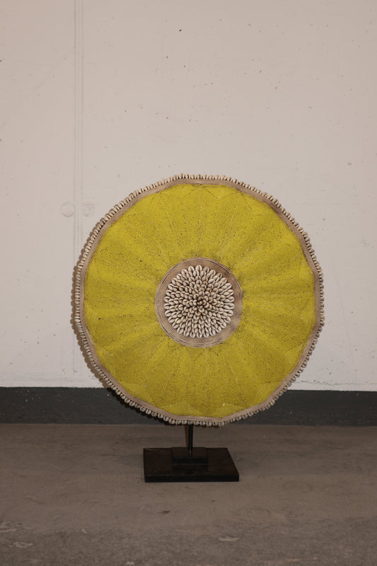 Cameroon Beaded Shield - L - 56cm Yellow 04