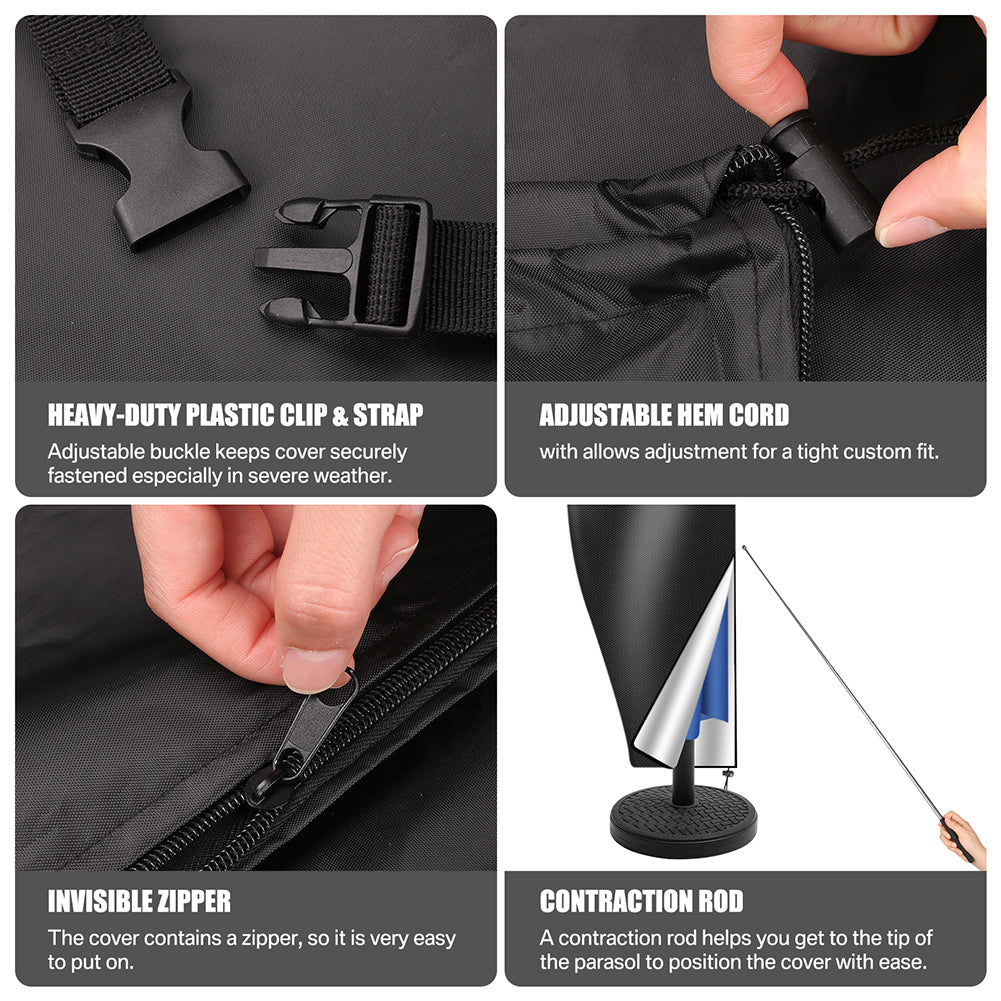 265 Garden Parasol Cover Patio Umbrella Heavy Duty Waterproof Furniture Protector
