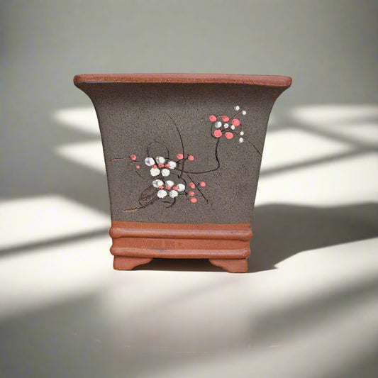 20cm Premium Unglazed Bonsai Pot | Cascade | 20cm x 20cm | Brown