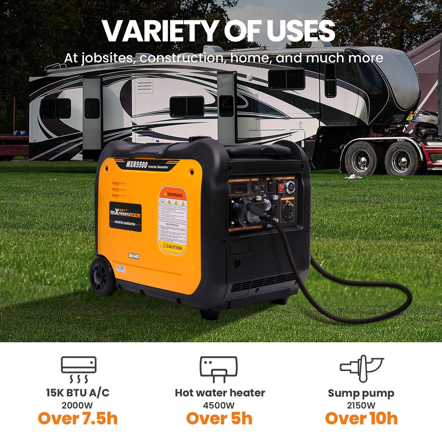 5KW 5.5 KVA Petrol Inverter Generator Silent Portable 4 Stroke Electric Start