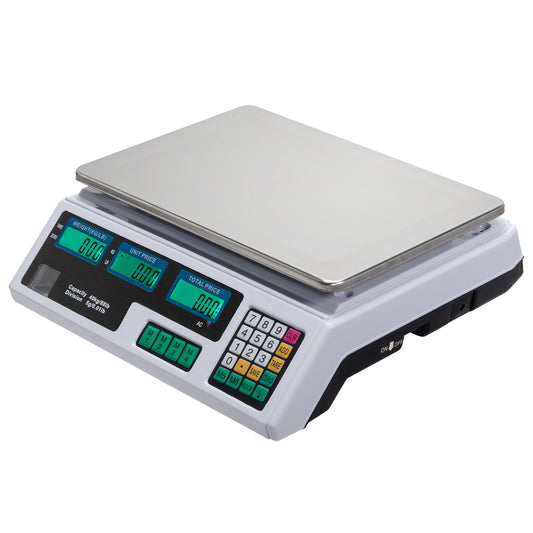 【Old code:42353336】ACS-30 40kg/5g Digital Price Computing Scale for Vegetable UK Plug Silver & White