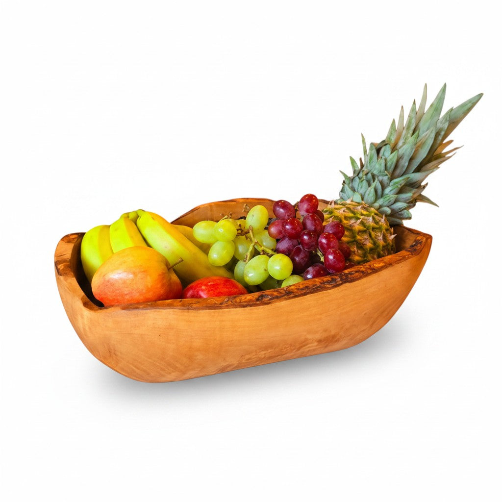 Hand-Carved Olive Wood Salad Bowl – 20–45 cm Rustic Serving Bowl