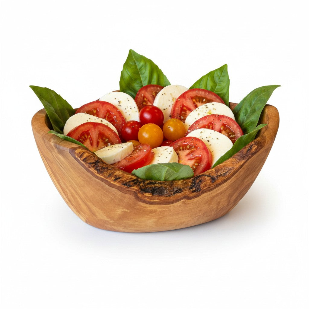 Hand-Carved Olive Wood Salad Bowl – 20–45 cm Rustic Serving Bowl