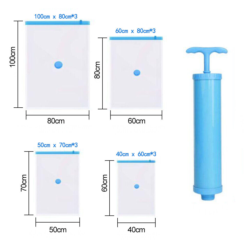 12 X STRONG VACUUM STORAGE SPACE SAVER SAVING VACUM VACCUM LARGE ORGANISER BAGS