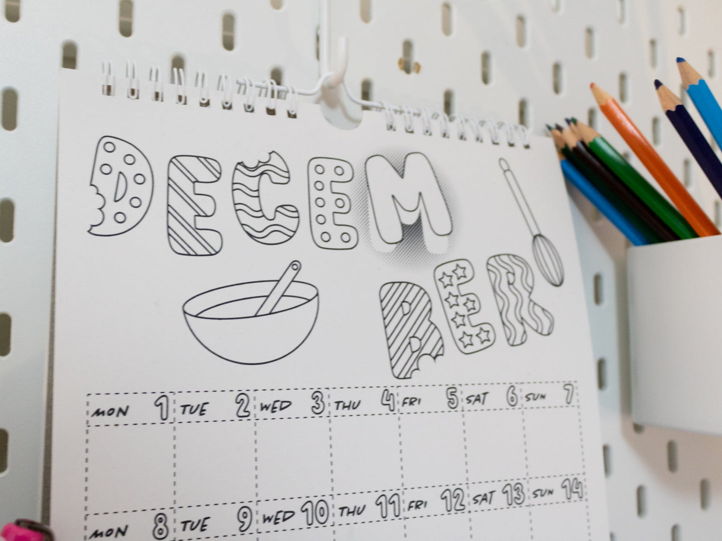 2026 Colouring Wall Calendar with Journal Prompts