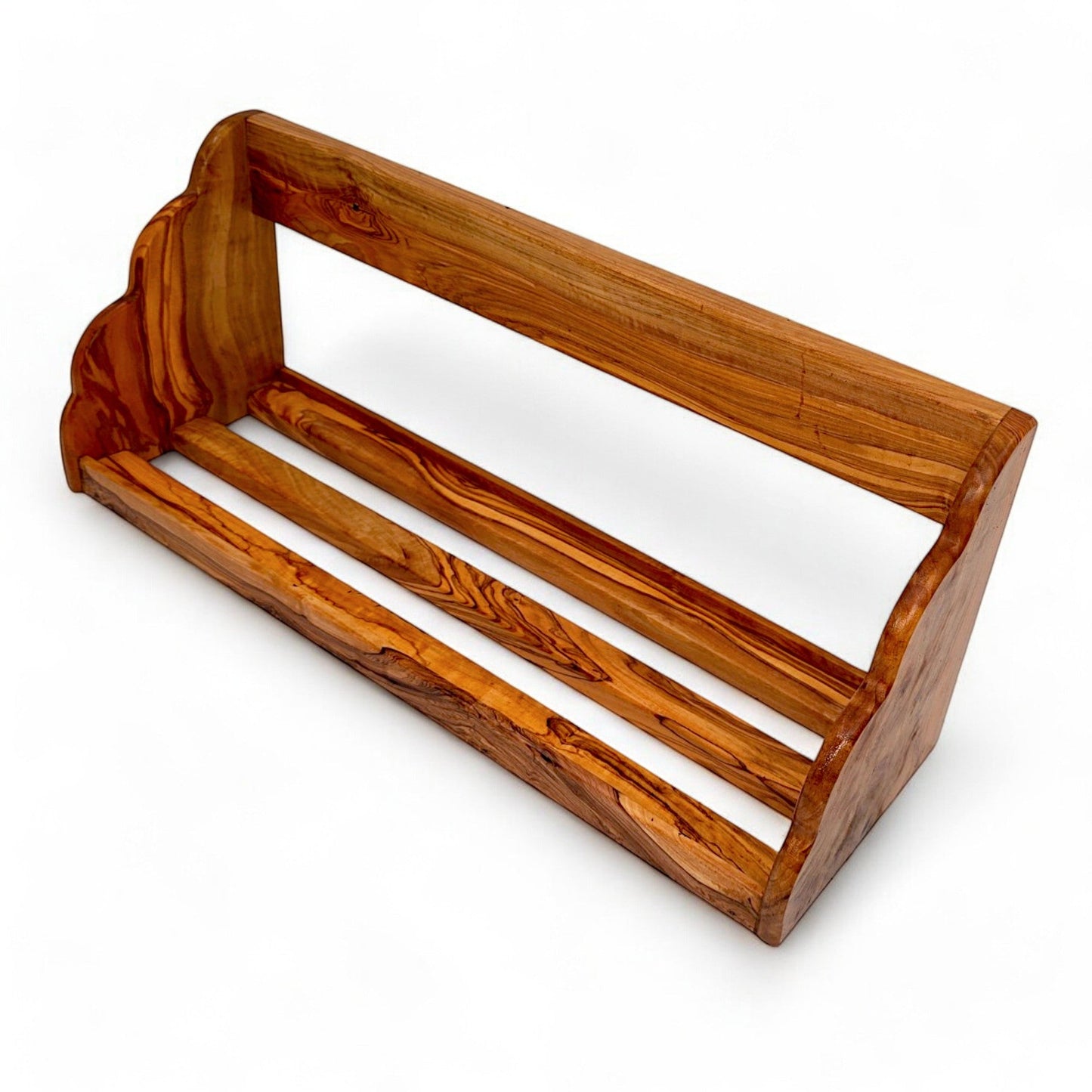 Olive Wood Storage Canister Set of 3 with Rack | Wooden Kitchen Spice Jar Pots
