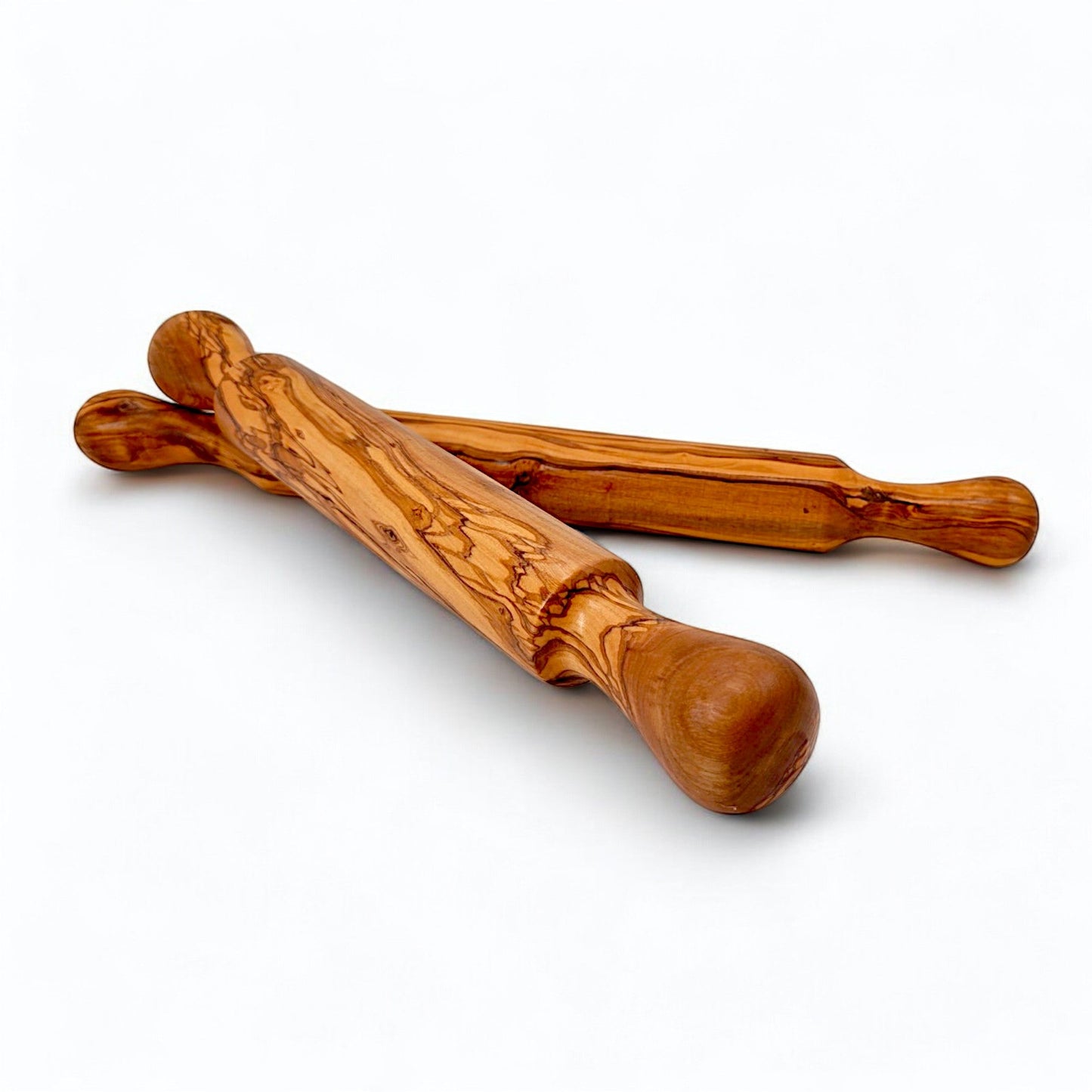 Olive Wood Professional Rolling Pin | Traditional Hardwood Pastry Dough Roller