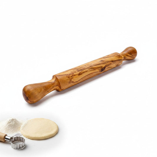 Olive Wood Professional Rolling Pin | Traditional Hardwood Pastry Dough Roller