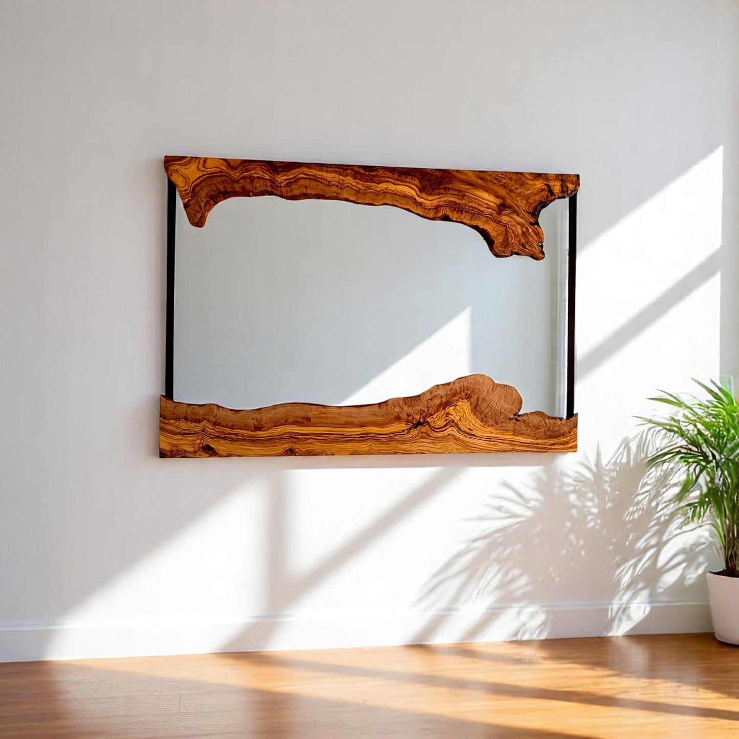 Olive Wood Framed Wooden Wall Mirror | FRAME ONLY