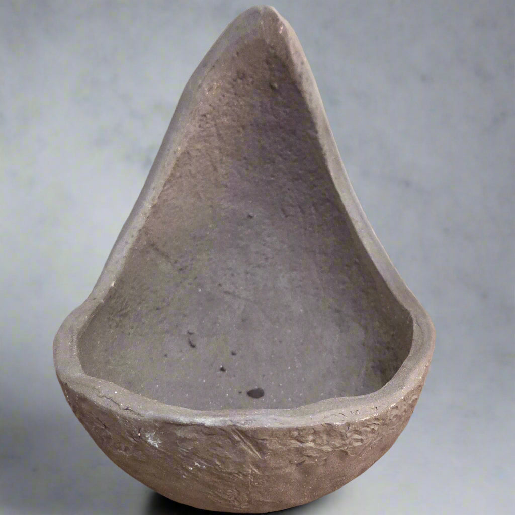 20cm Unglazed Bonsai Pot | Half-Moon | 20cm x 15cm x 17cm | Brown