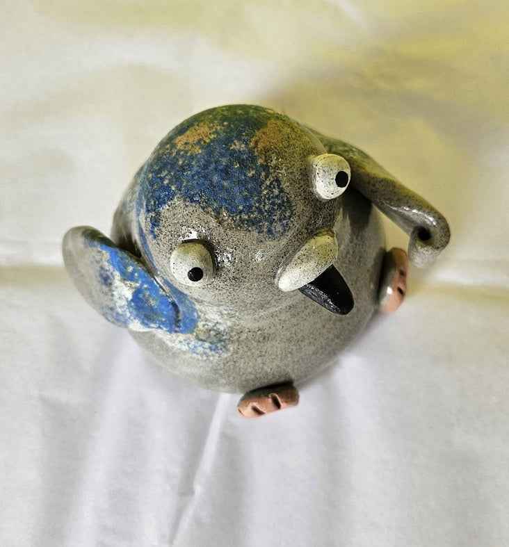 Pigeon with Sign - Handmade Ceramic Friend