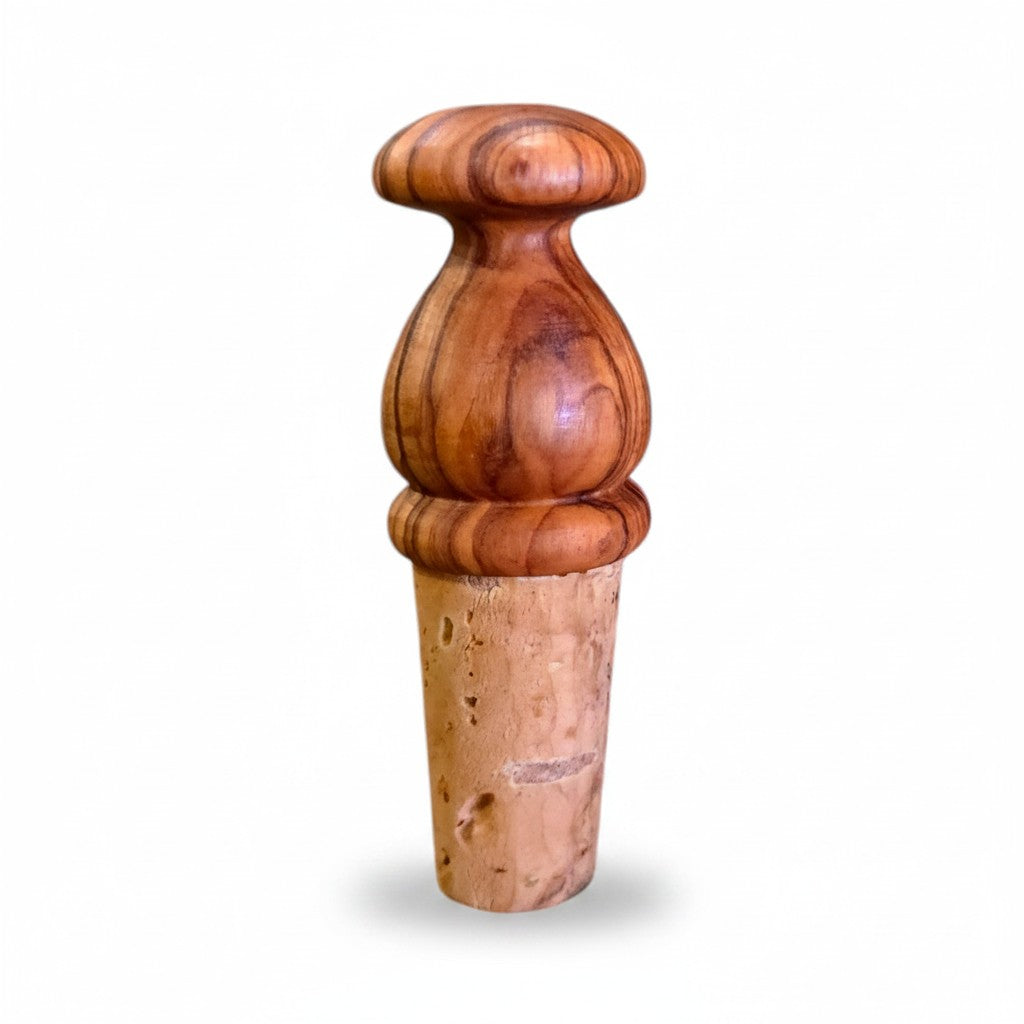 Olive Wood Wooden Bottle Stopper Handcrafted Wine Cork | Mushroom | Pear | Round | Apple