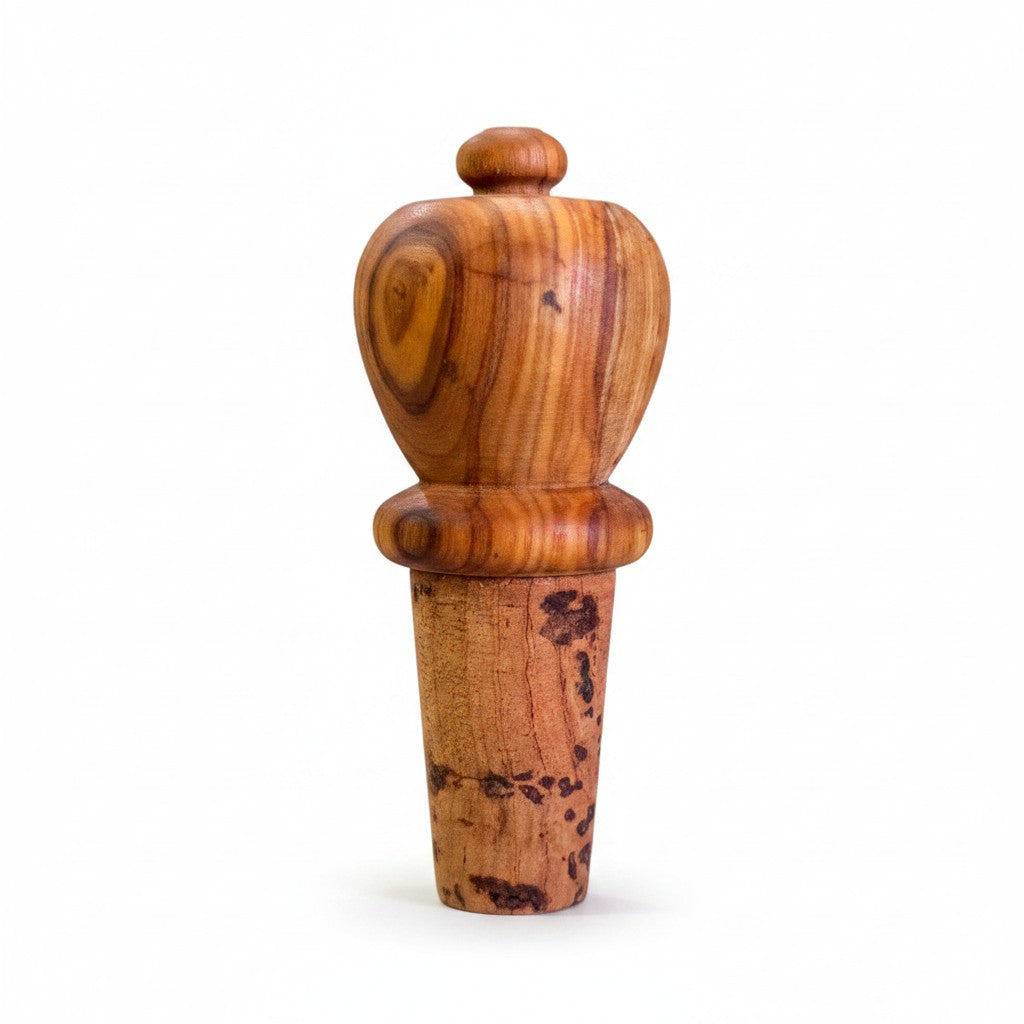 Olive Wood Wooden Bottle Stopper Handcrafted Wine Cork | Mushroom | Pear | Round | Apple