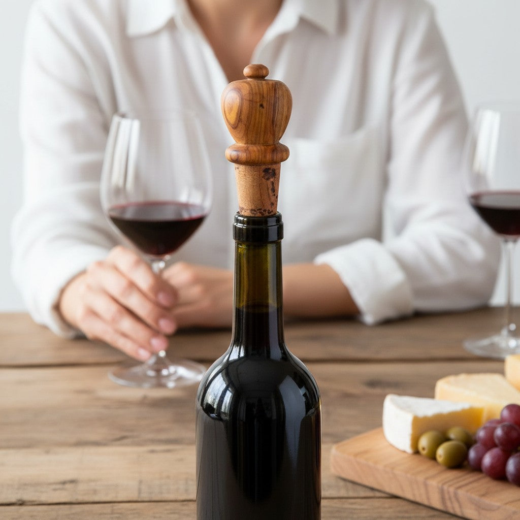 Olive Wood Wooden Bottle Stopper Handcrafted Wine Cork | Mushroom | Pear | Round | Apple