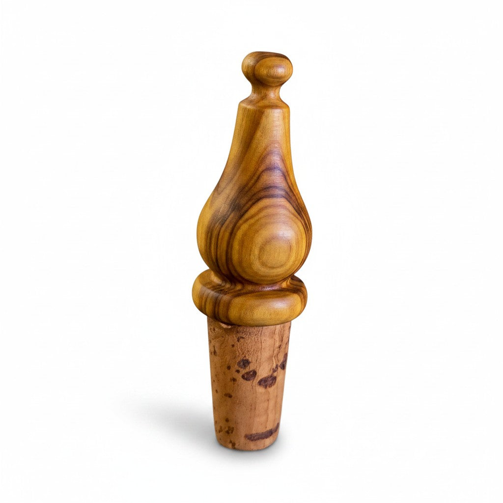 Olive Wood Wooden Bottle Stopper Handcrafted Wine Cork | Mushroom | Pear | Round | Apple