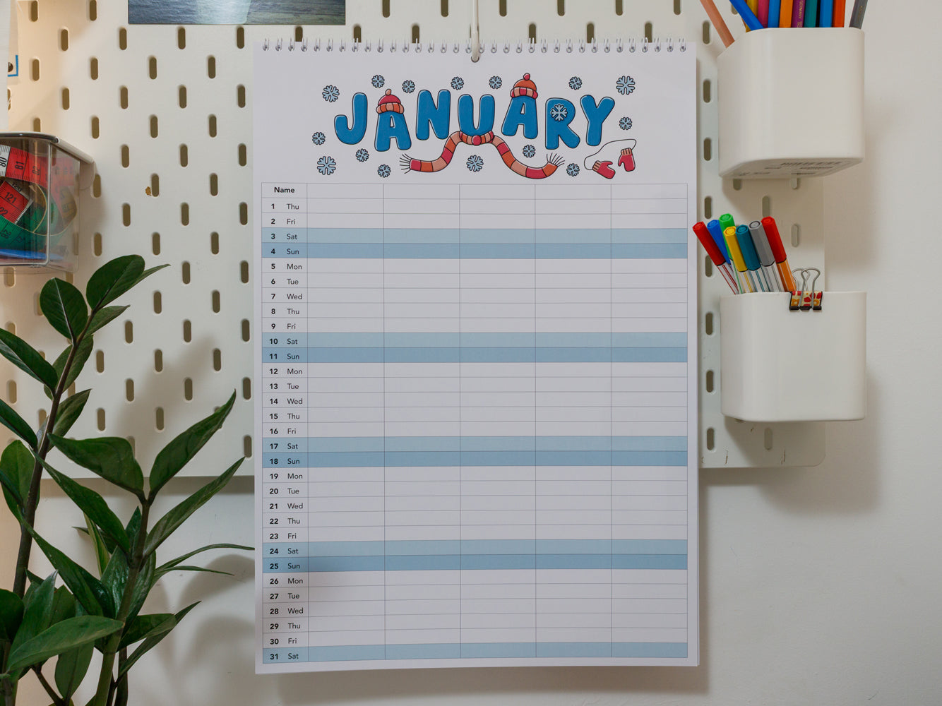 2026 Colourful A3 Family Planner