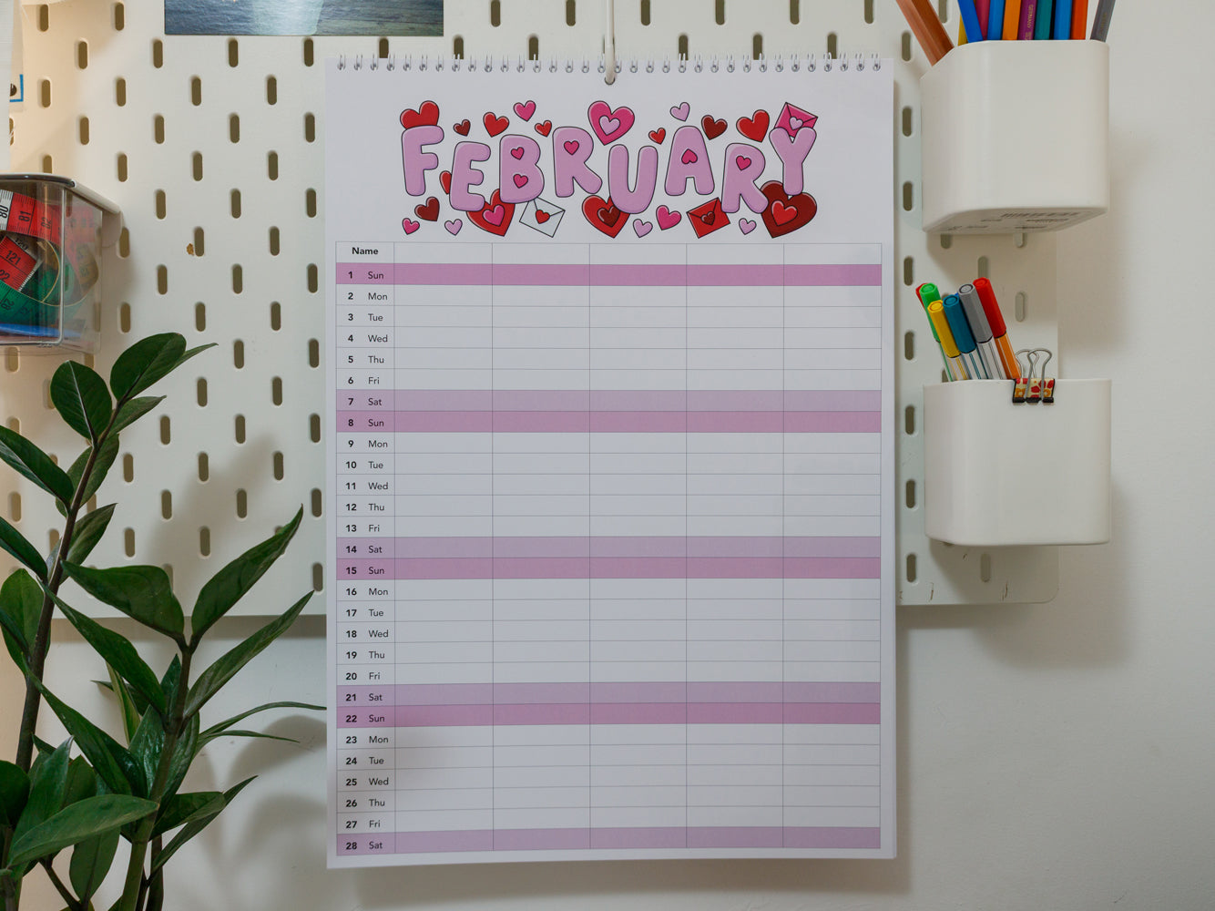 2026 Colourful A3 Family Planner