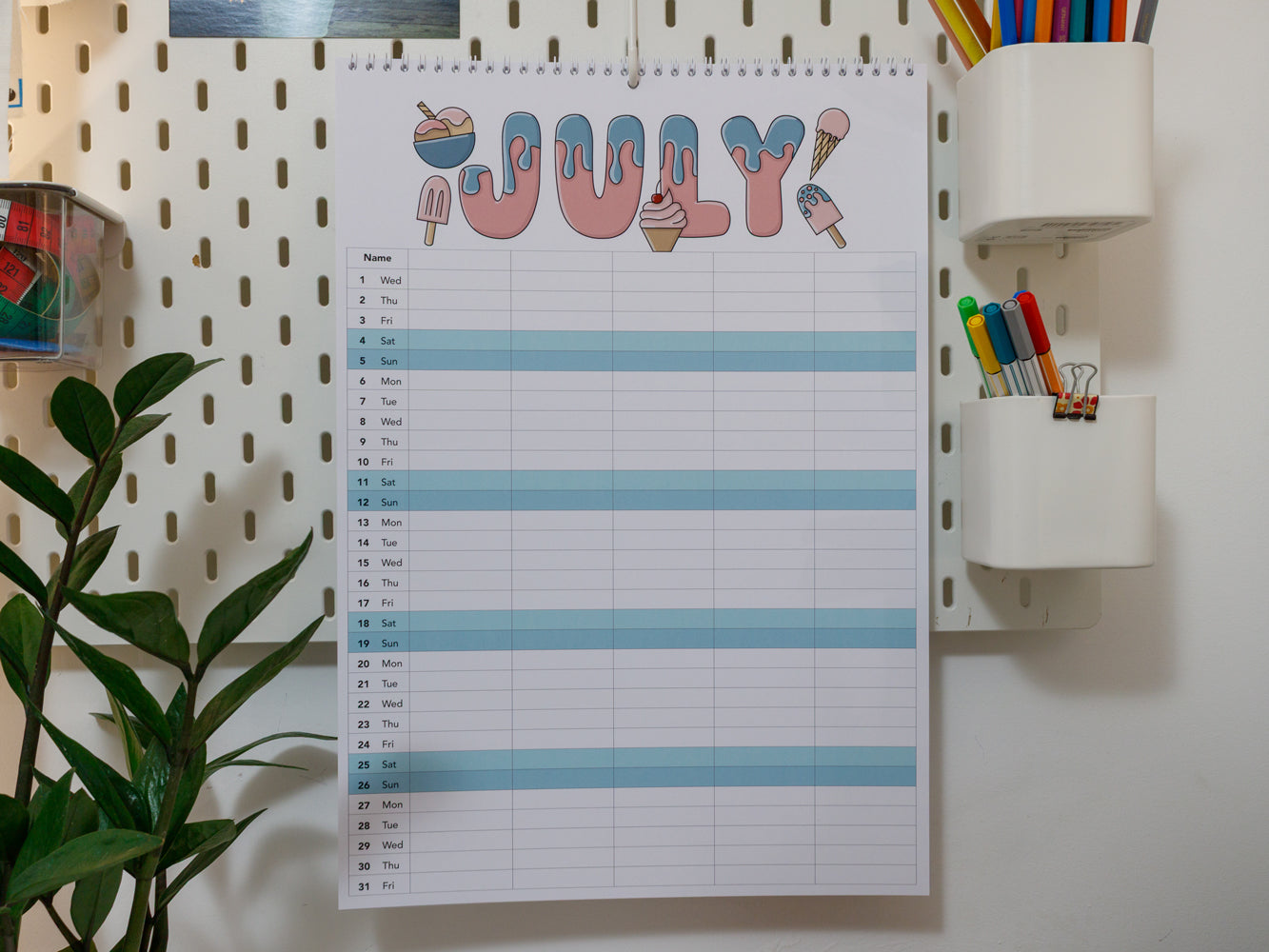 2026 Colourful A3 Family Planner