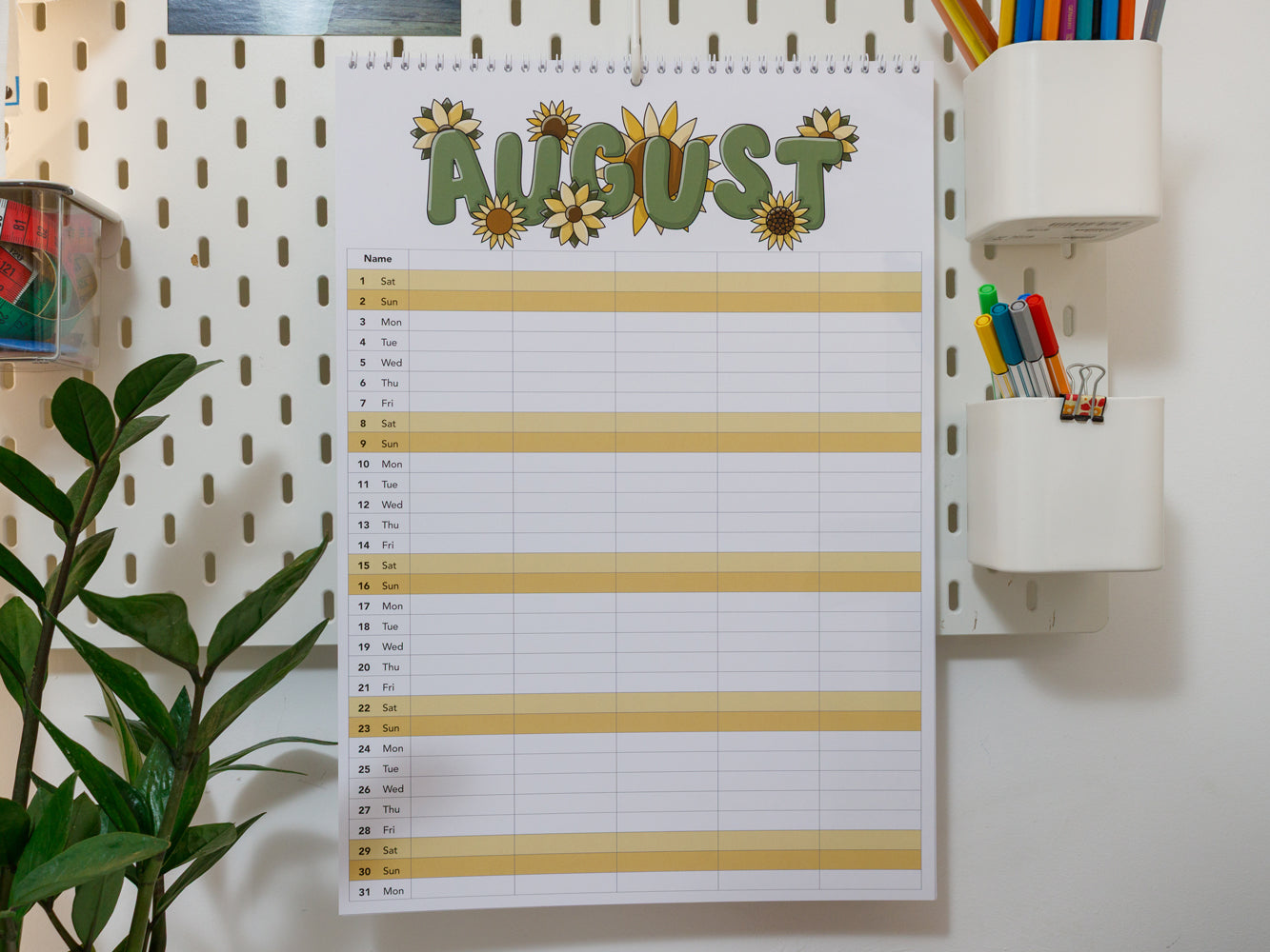 2026 Colourful A3 Family Planner