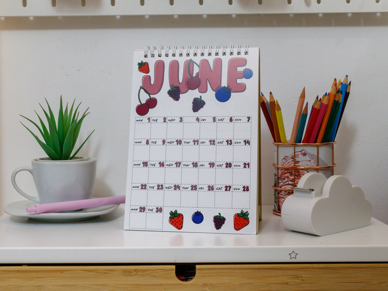 2026 Colourful Desk Calendar with Journal Prompts