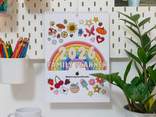 2026 Colourful A4 Family Planner