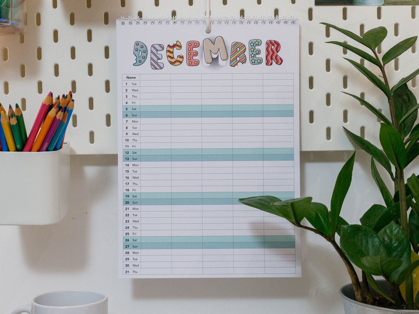 2026 Colourful A4 Family Planner