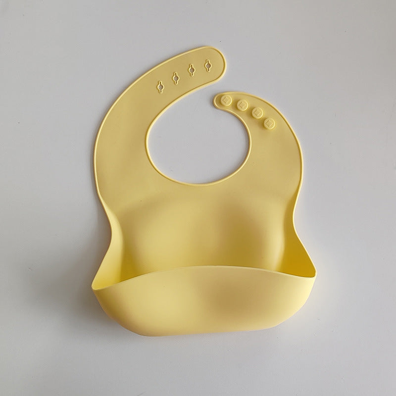 Silicone Baby Bib with Pocket - BPA-Free Waterproof Feeding Bib