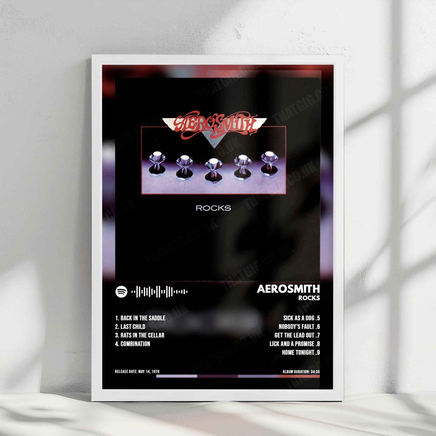 Aerosmith "Rocks" Album Cover Poster - with Complete Tracklist