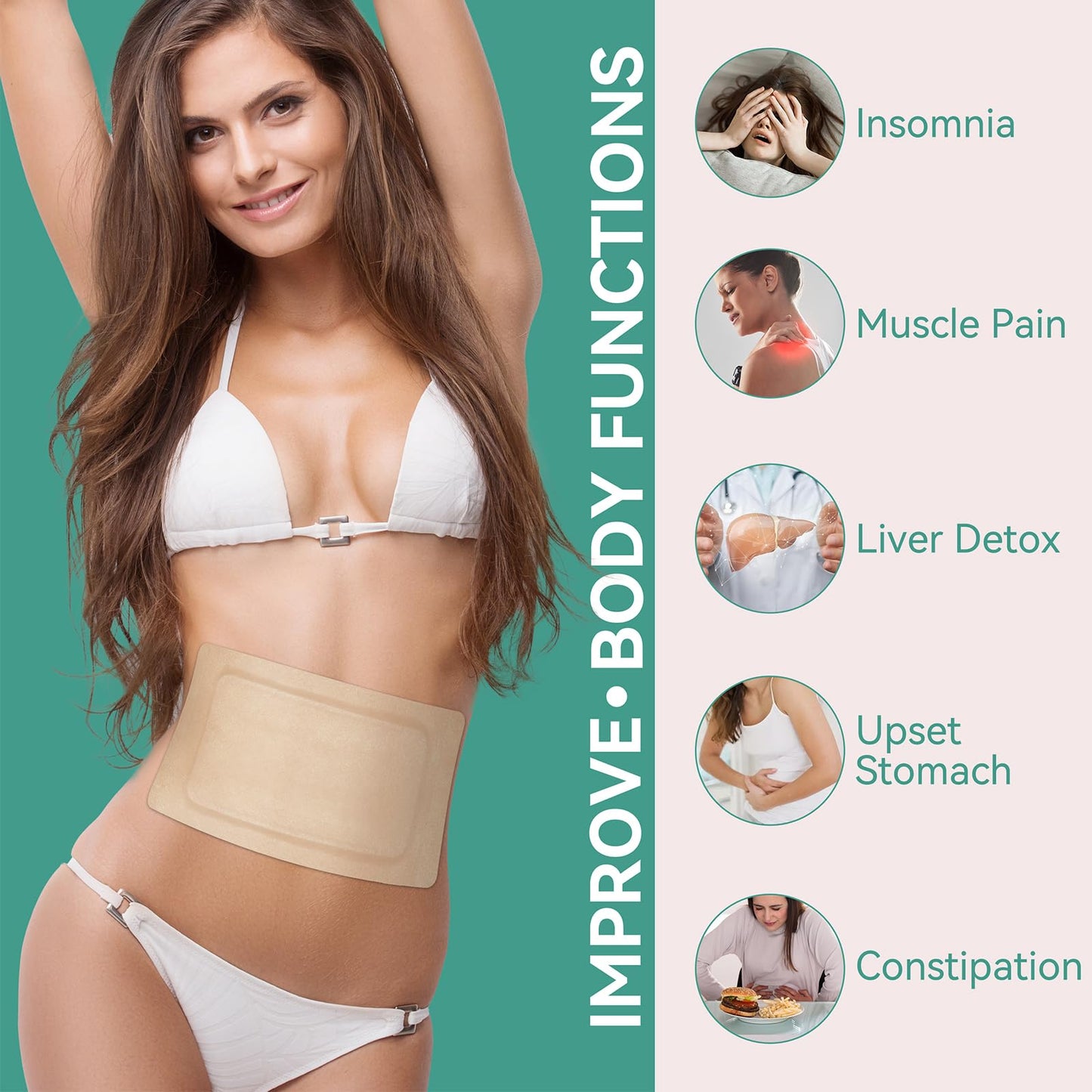 20Pcs Castor Oil Pack Wrap - Organic Cotton Patches for Liver & Stomach