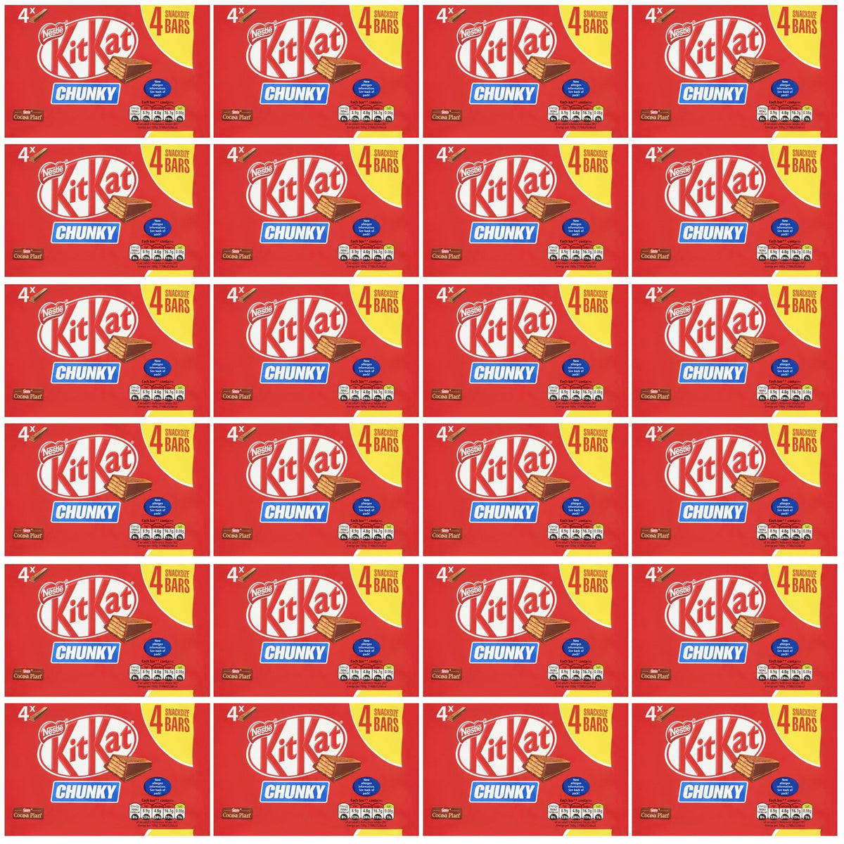 24 x Kitkat Chunky Milk Chocolate Bar 4 X 32G (128G)