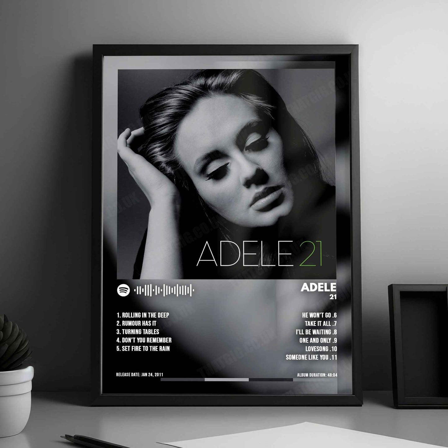 Adele "21" Album Cover Poster - with Complete Tracklist