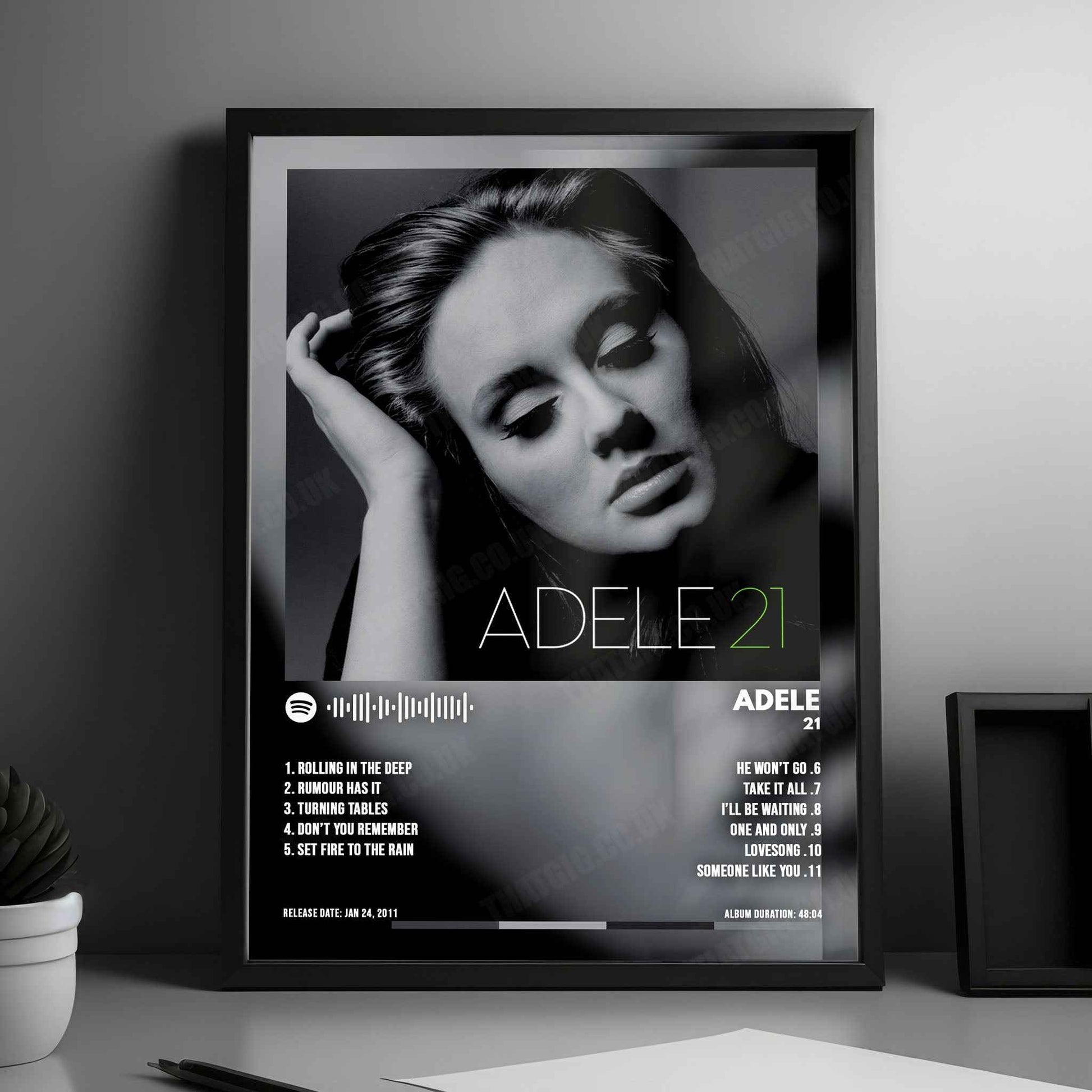 Adele "21" Album Cover Poster - with Complete Tracklist