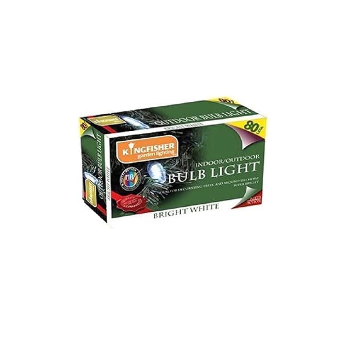 80 Bright White String Bulb Lights For Outdoor