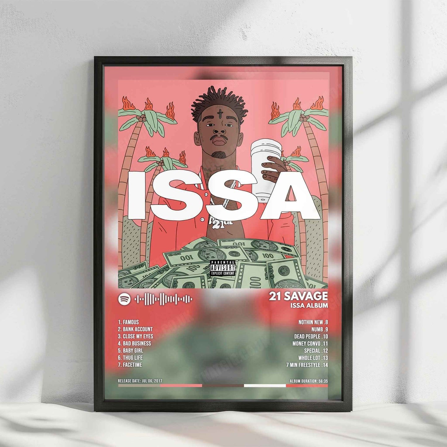 21 Savage "Issa Album" Album Cover Poster - with Complete Tracklist