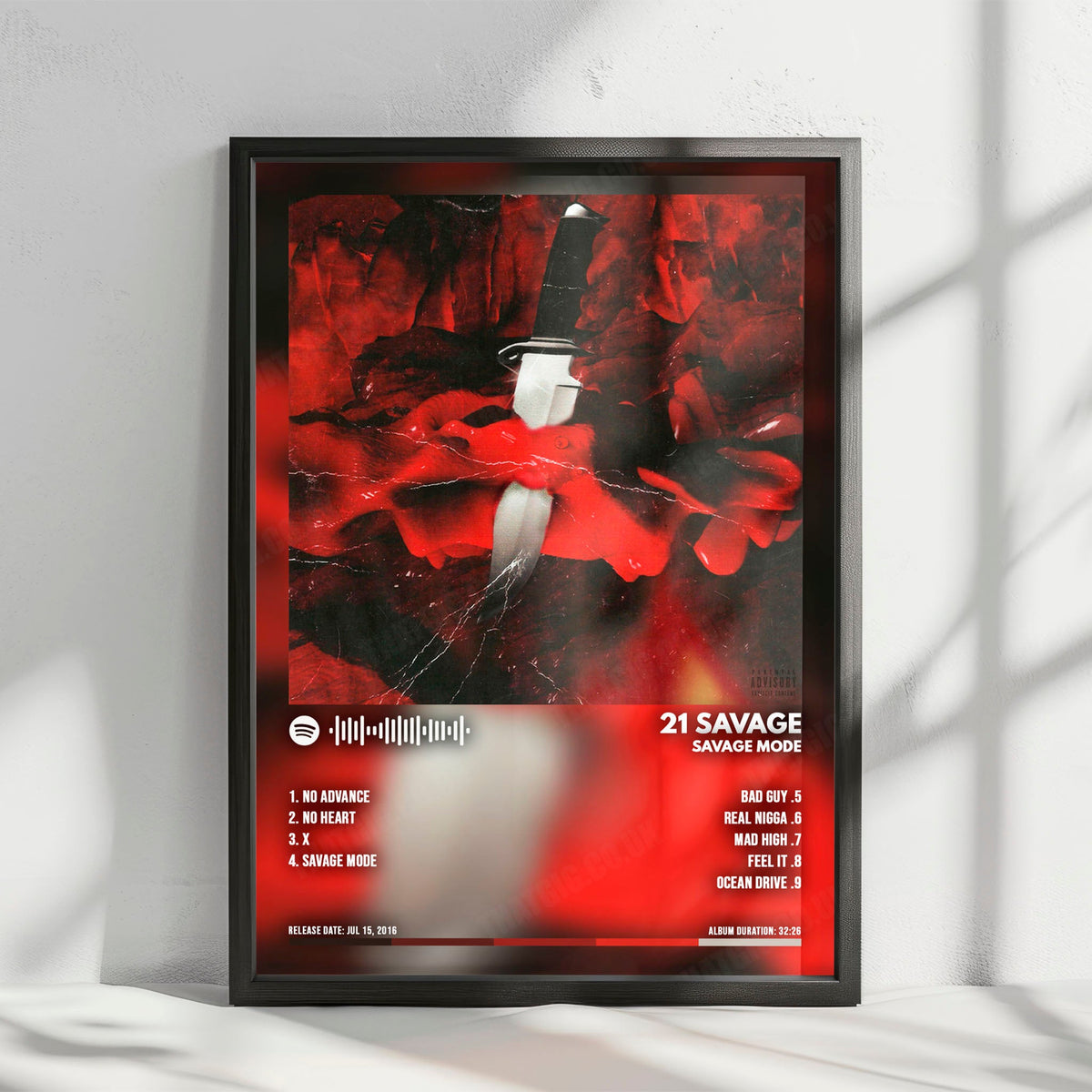 21 Savage "Savage Mode" Album Cover Poster - with Complete Tracklist