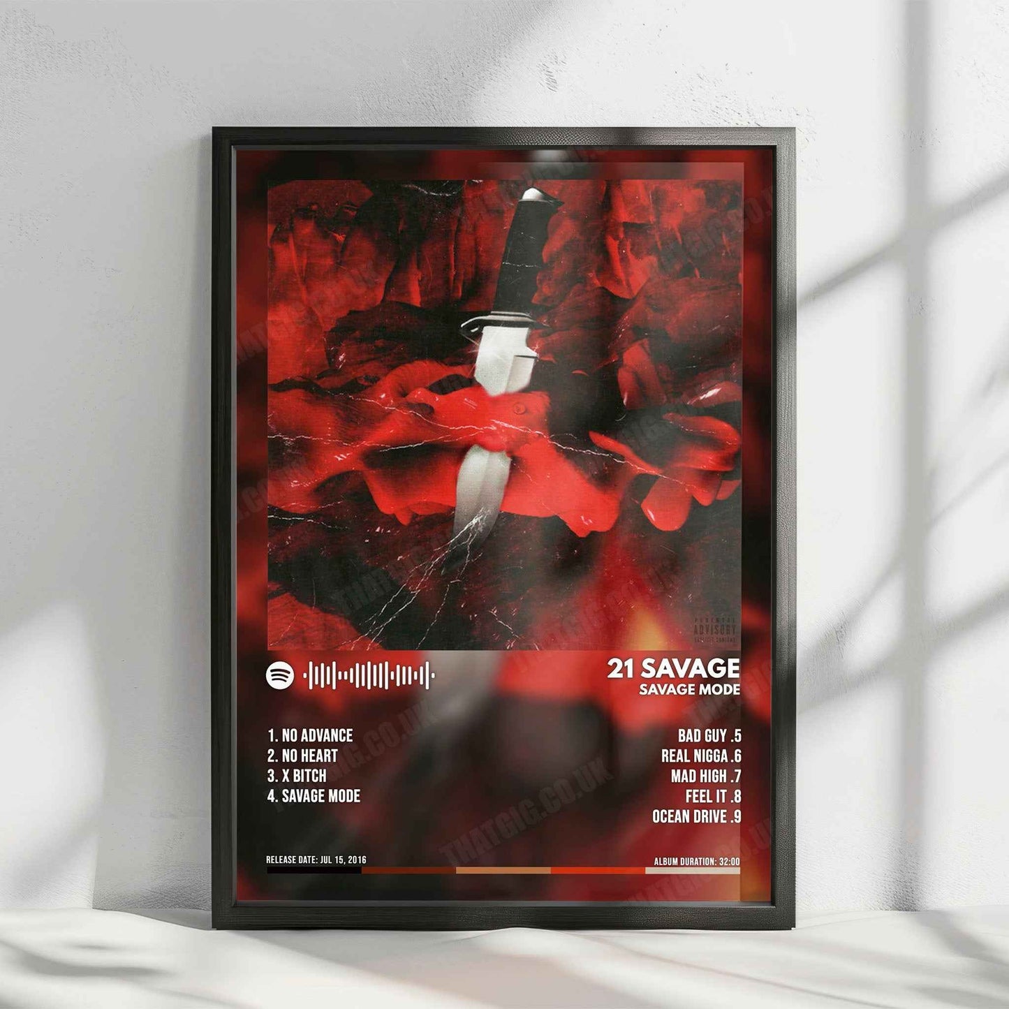 21 Savage "Savage Mode" Album Cover Poster - with Complete Tracklist