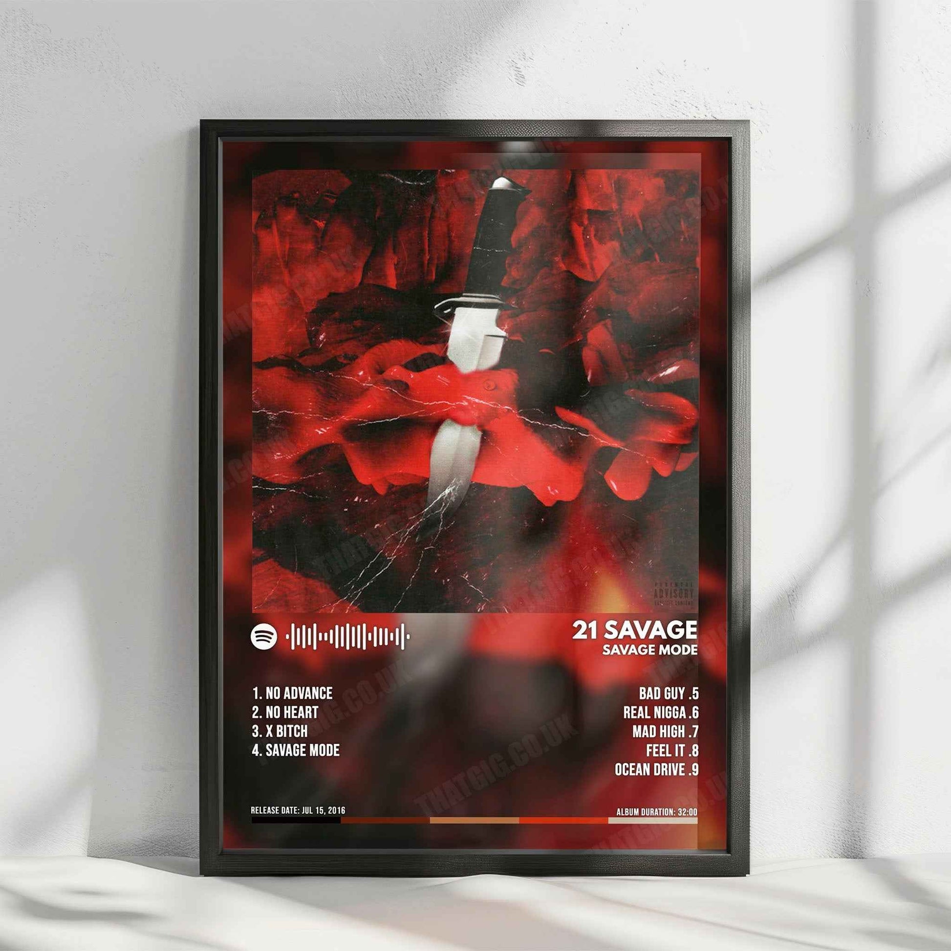 21 Savage "Savage Mode" Album Cover Poster - with Complete Tracklist