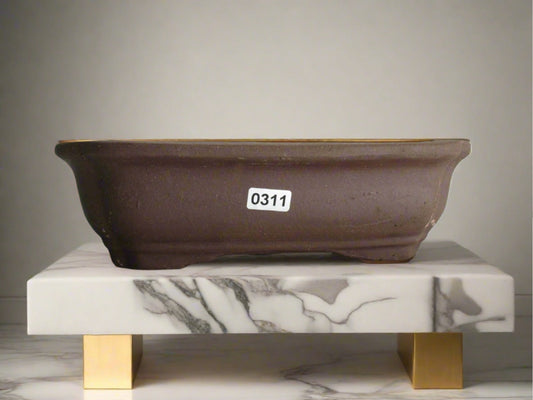 21cm Unglazed Bonsai Pot | Rectangle | 21cm x 16cm x 6cm | Brown