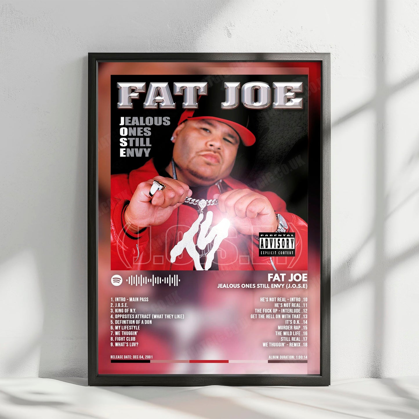 Fat Joe "Jealous Ones Still Envy (J.O.S.E.)" Album Cover Poster - with Complete Tracklist