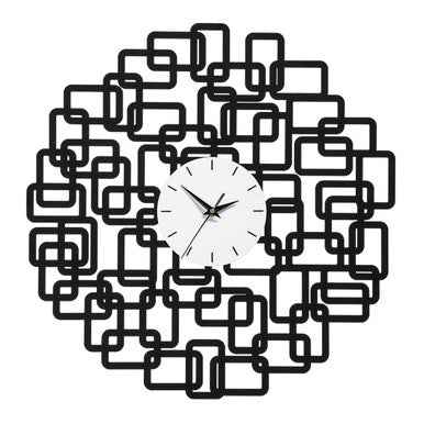 Futura Black Iron Squares Design Wall Clock