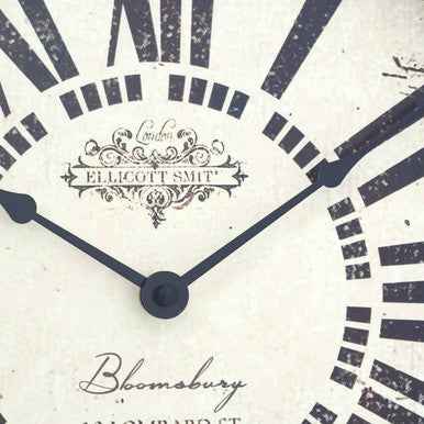 Cheston White Antique Finish Wall Clock