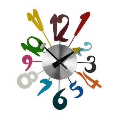 Franci Multi-Colour Funky Numbers Wall Clock