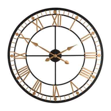 Vitus Black And Gold Metal Wall Clock
