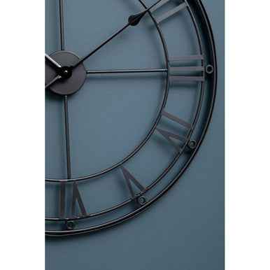 Baywood 59cm Dia Matt Black Metal Wall Clock